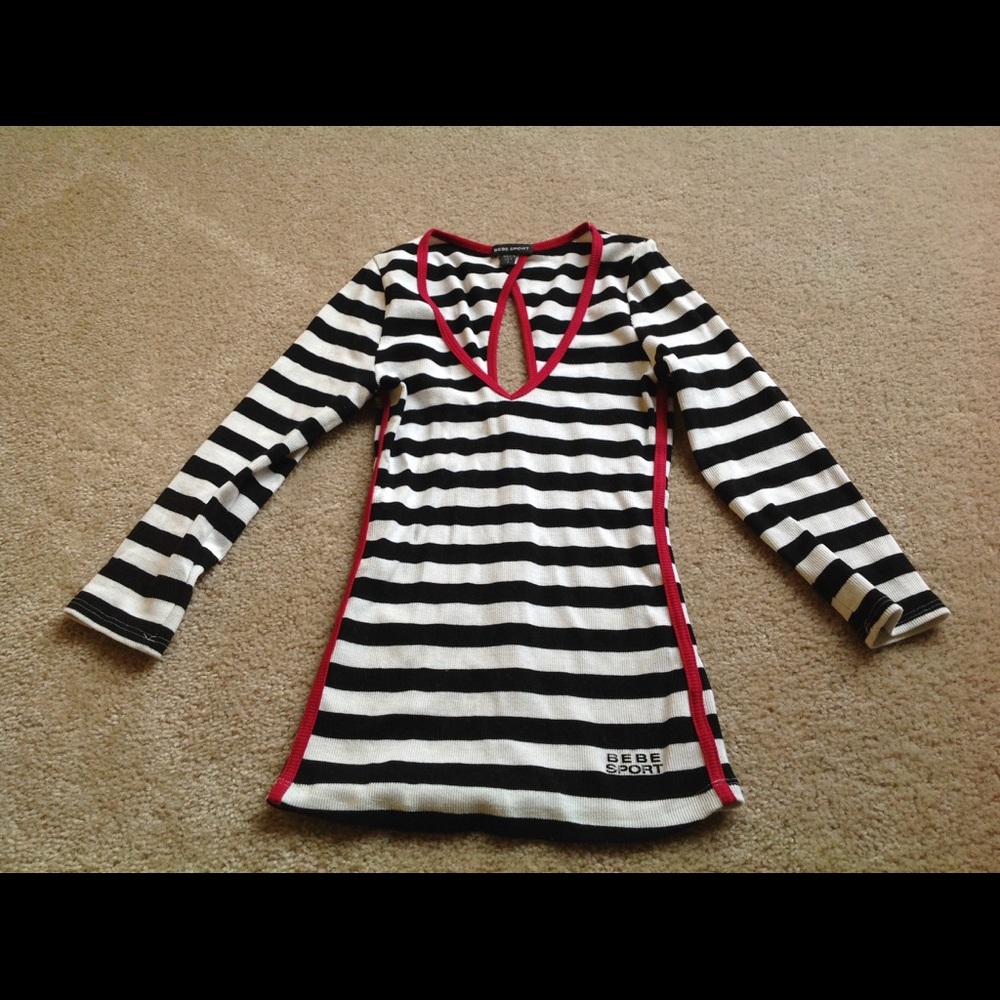 Bebe Sport Ribbed Top, Size Small, NWOT